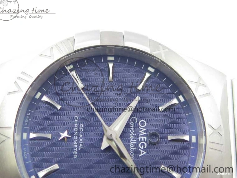 0205 SunProtective Constellation 38mm SS VSF 1:1 Best Edition Blue Textured Dial on SS Bracelet A8500 Super Clone 7917